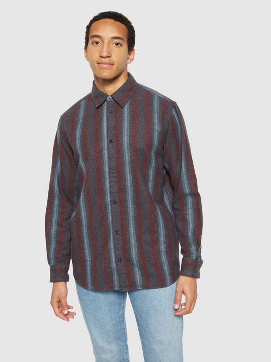 Chemise rayée en coton bio | multicolore "loose fit striped flannel shirt blue stripe"