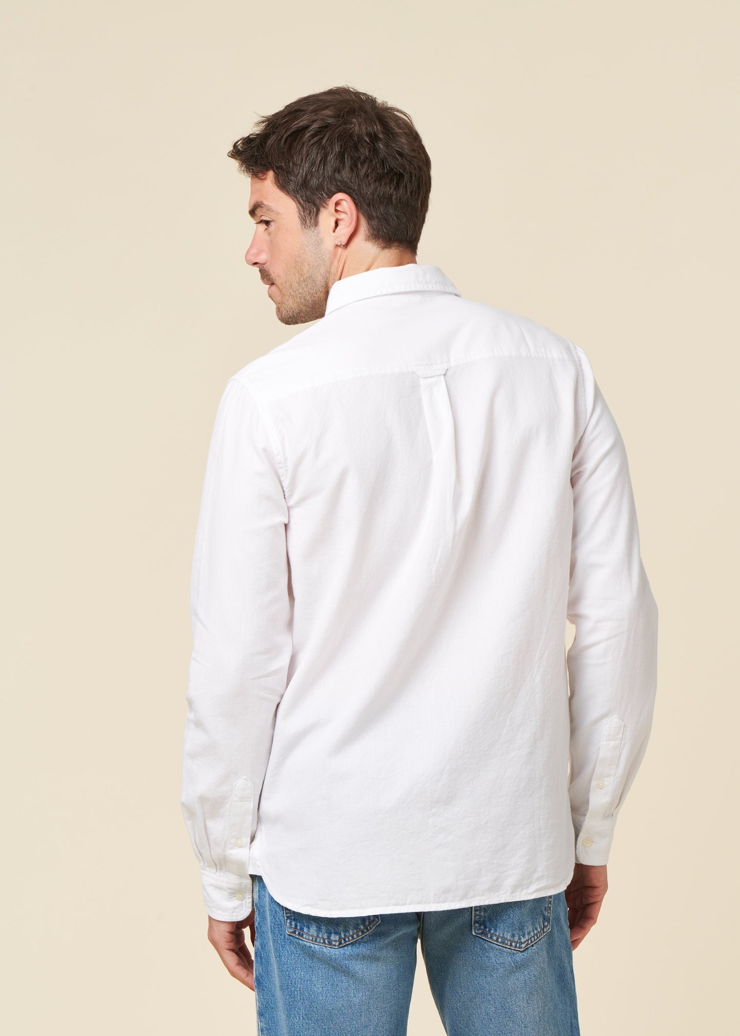 Chemise en coton biologique | blanc 'regular fit light twill shirt egret'