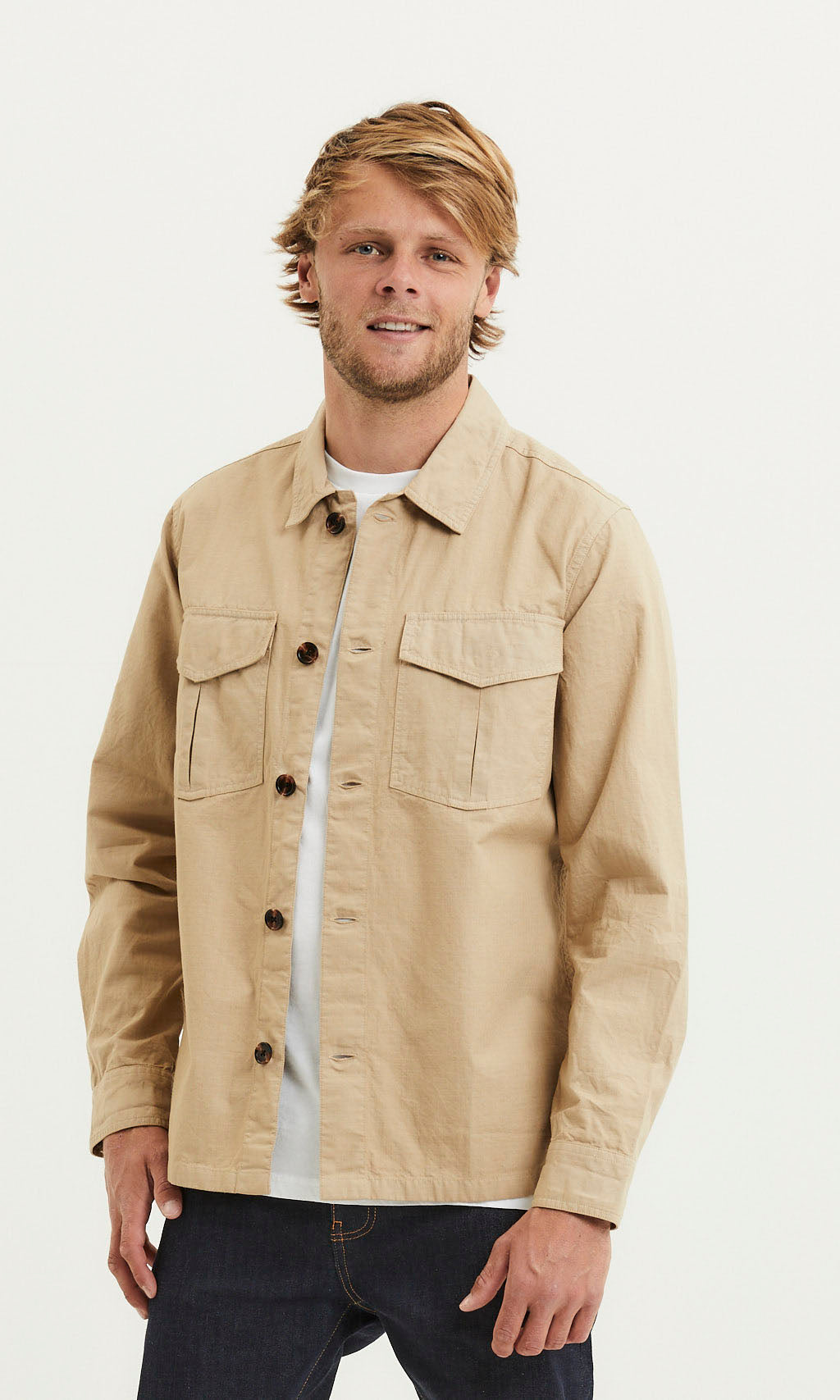 Veste beige en coton bio - Pine