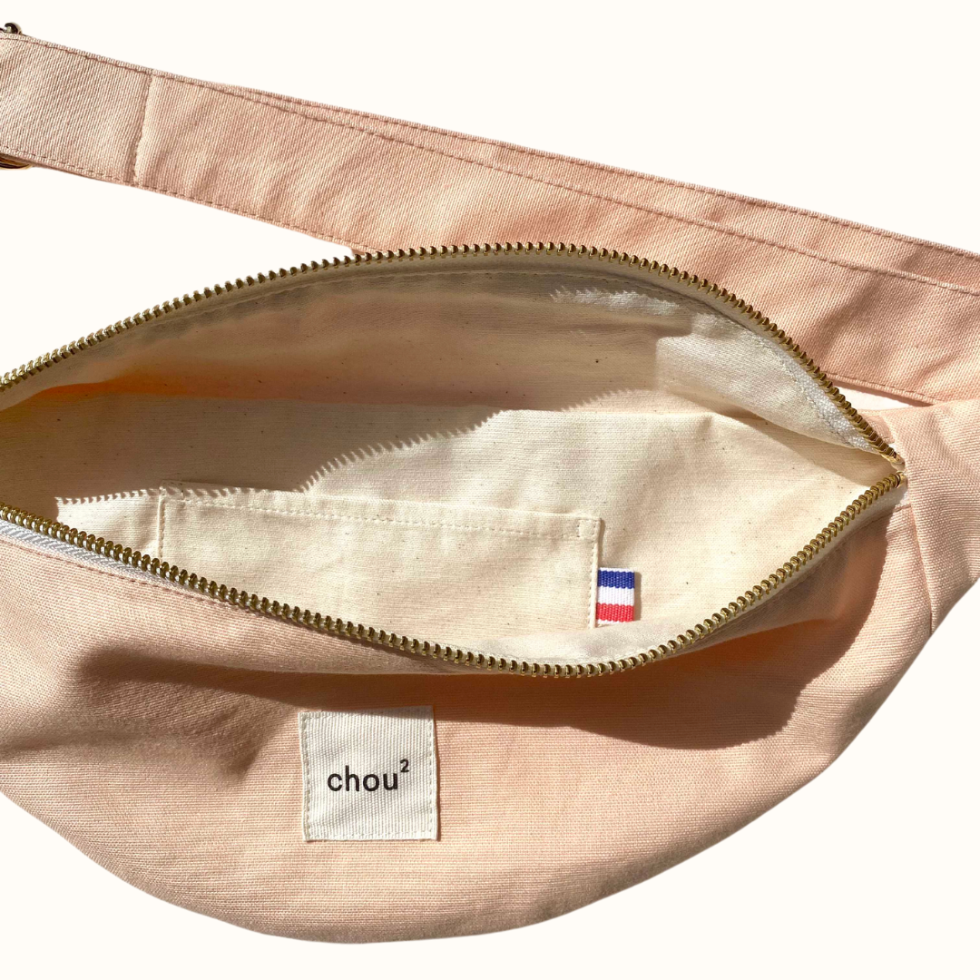 Banane made in France en coton upcyclé | orange "toile pêche"