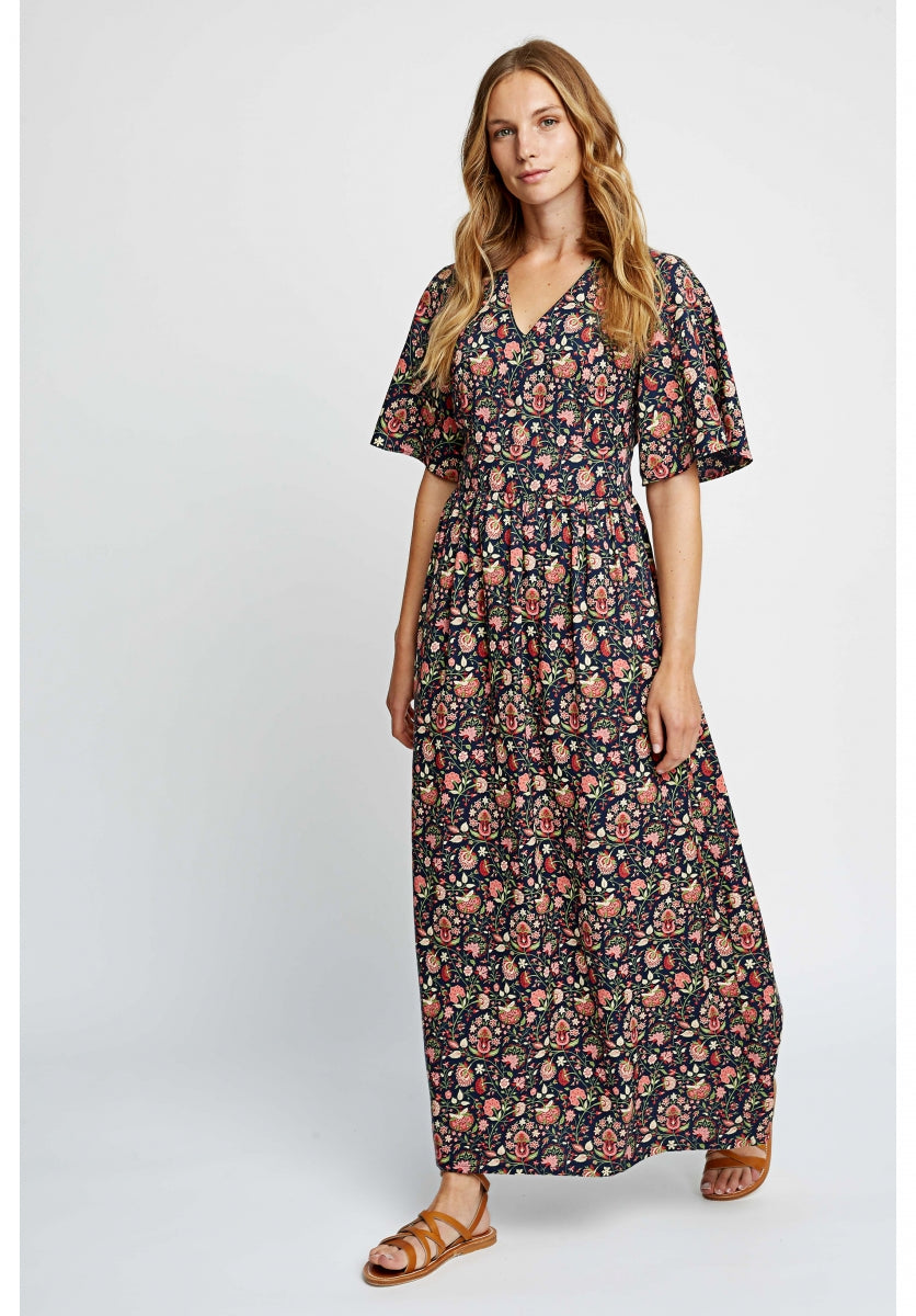 Robe longue imprimé floral en tencel - Yasmin Print Maxi Dress