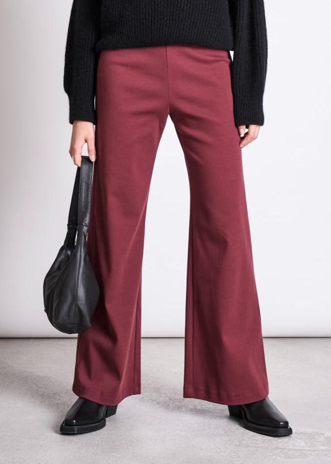 Pantalon ample en coton bio | bordeaux "kohra - intense rust"