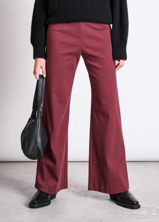 Pantalon ample en coton bio | bordeaux "kohra - intense rust"