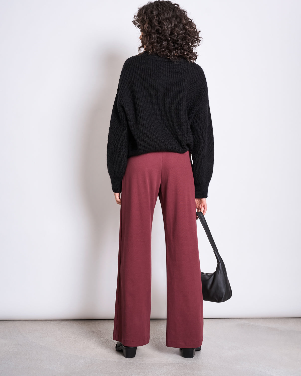 Pantalon ample en coton bio | bordeaux "kohra - intense rust"