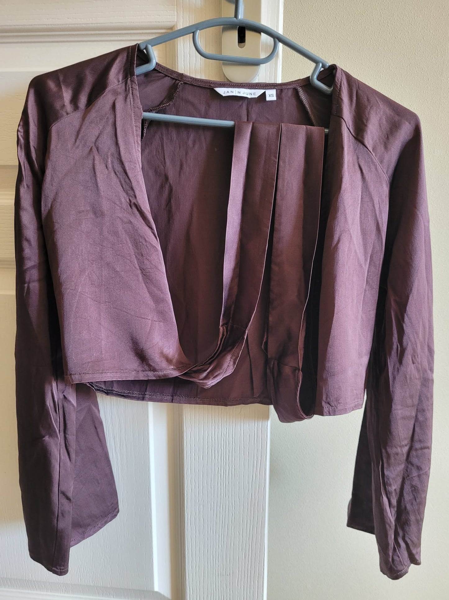 Blouse satinée en viscose enka | marron 'carrine espresso'
