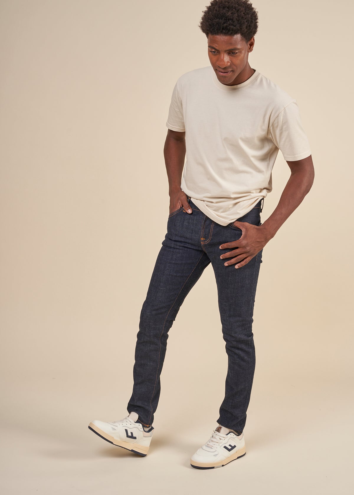 Jean skinny coton bio | brut "Tight Terry Rinse twill"