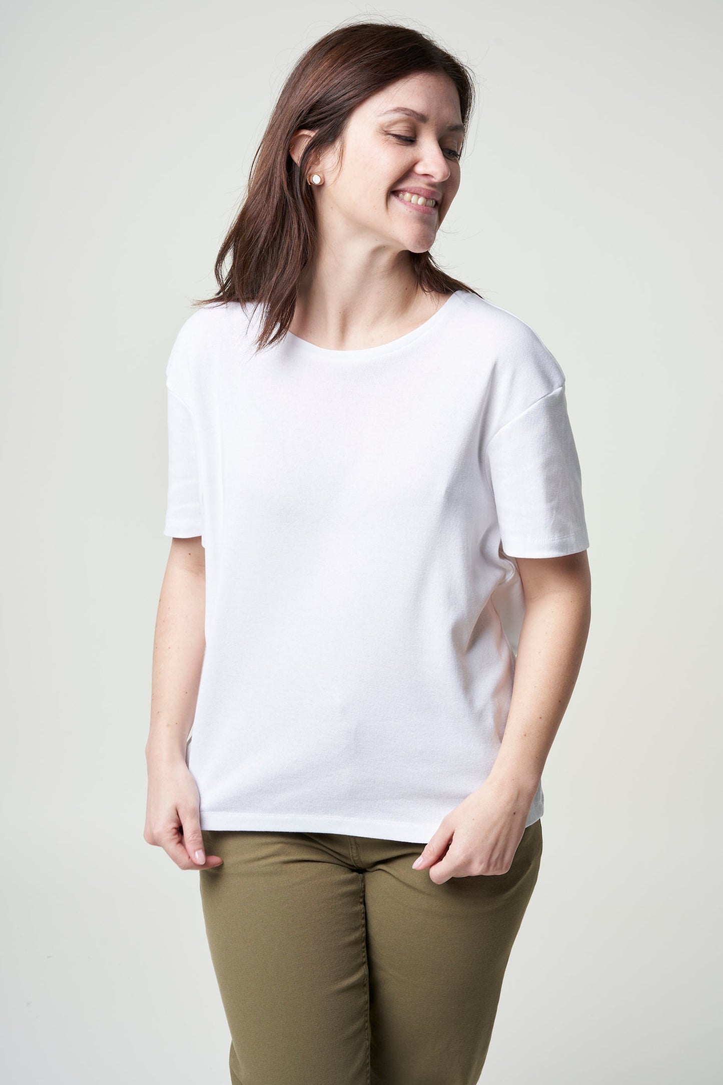 T-shirt ample en matières recyclées | blanc "amabel white"