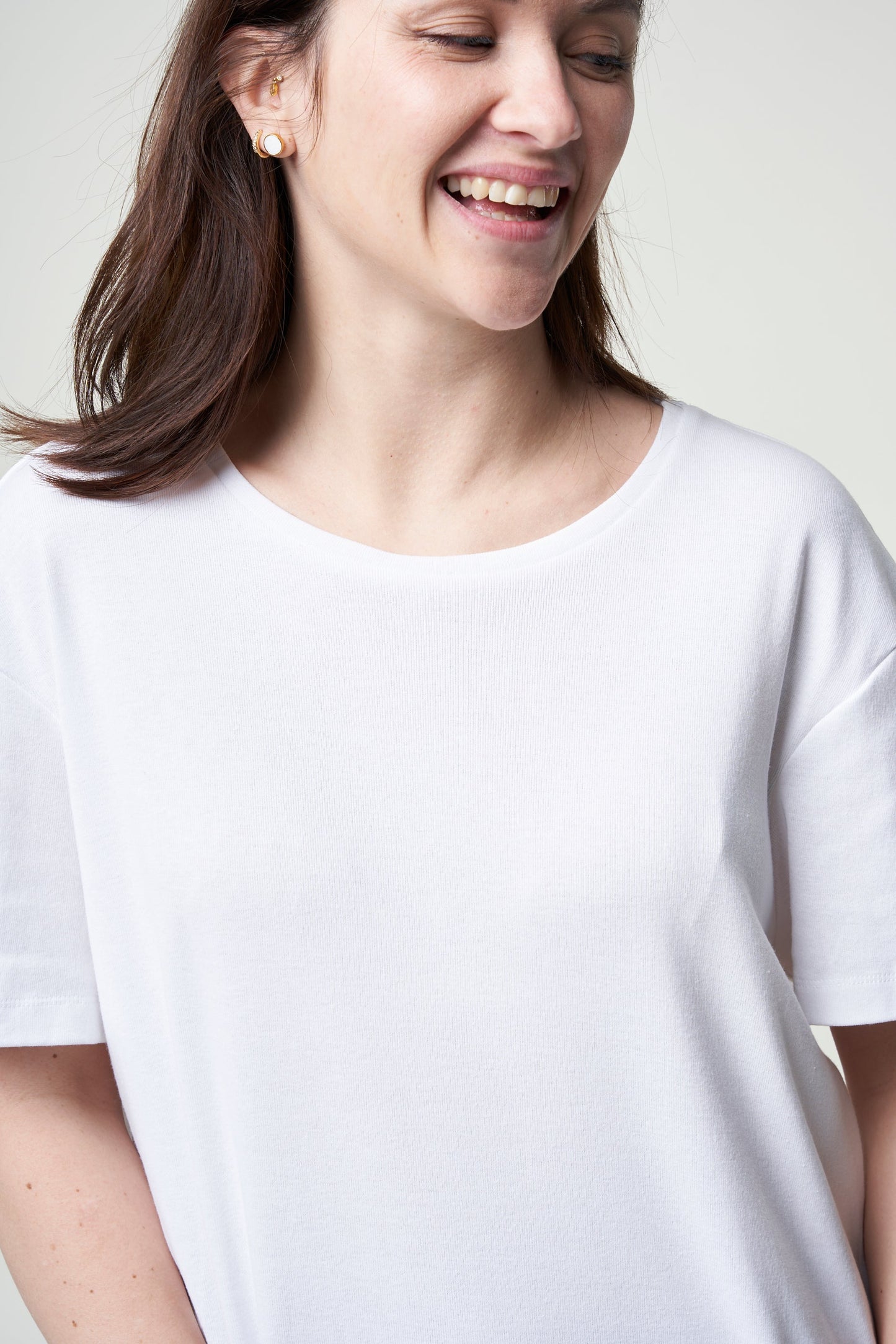 T-shirt ample en matières recyclées | blanc "amabel white"
