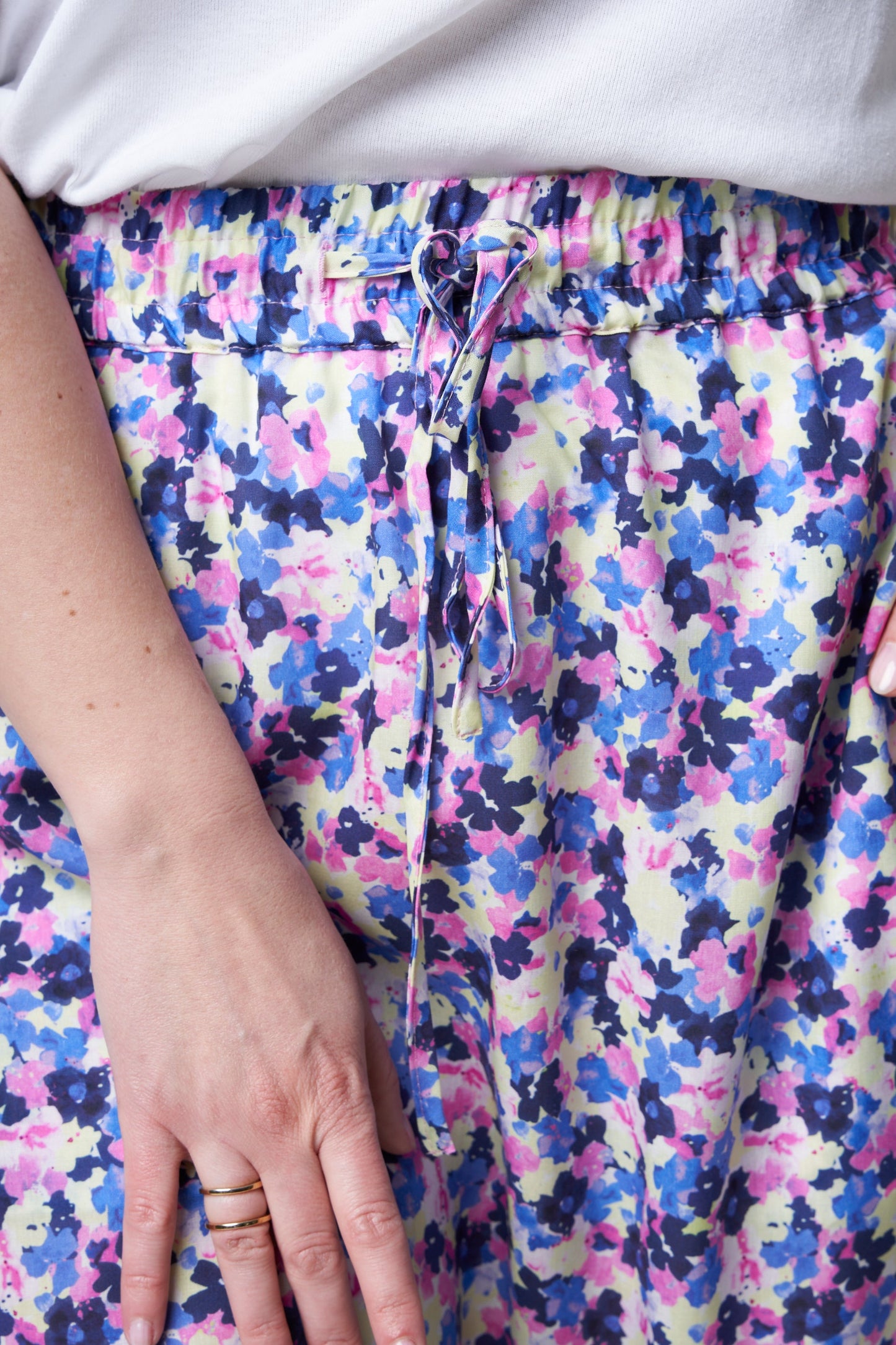 Jupe longue fleurie en tencel - elodiaa multi floral light lime