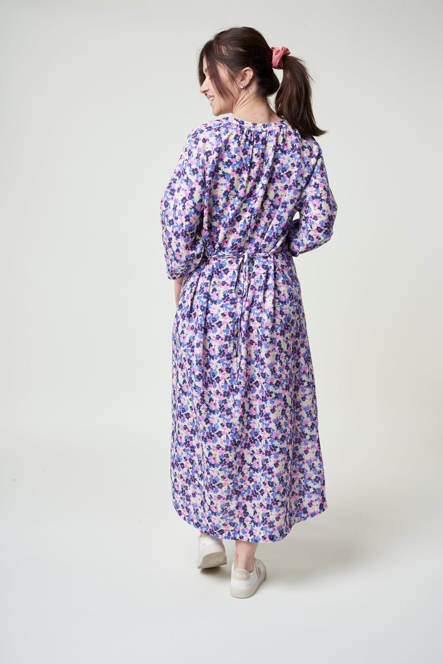 Robe longue fleurie en tencel - madithaa multi floral light lime