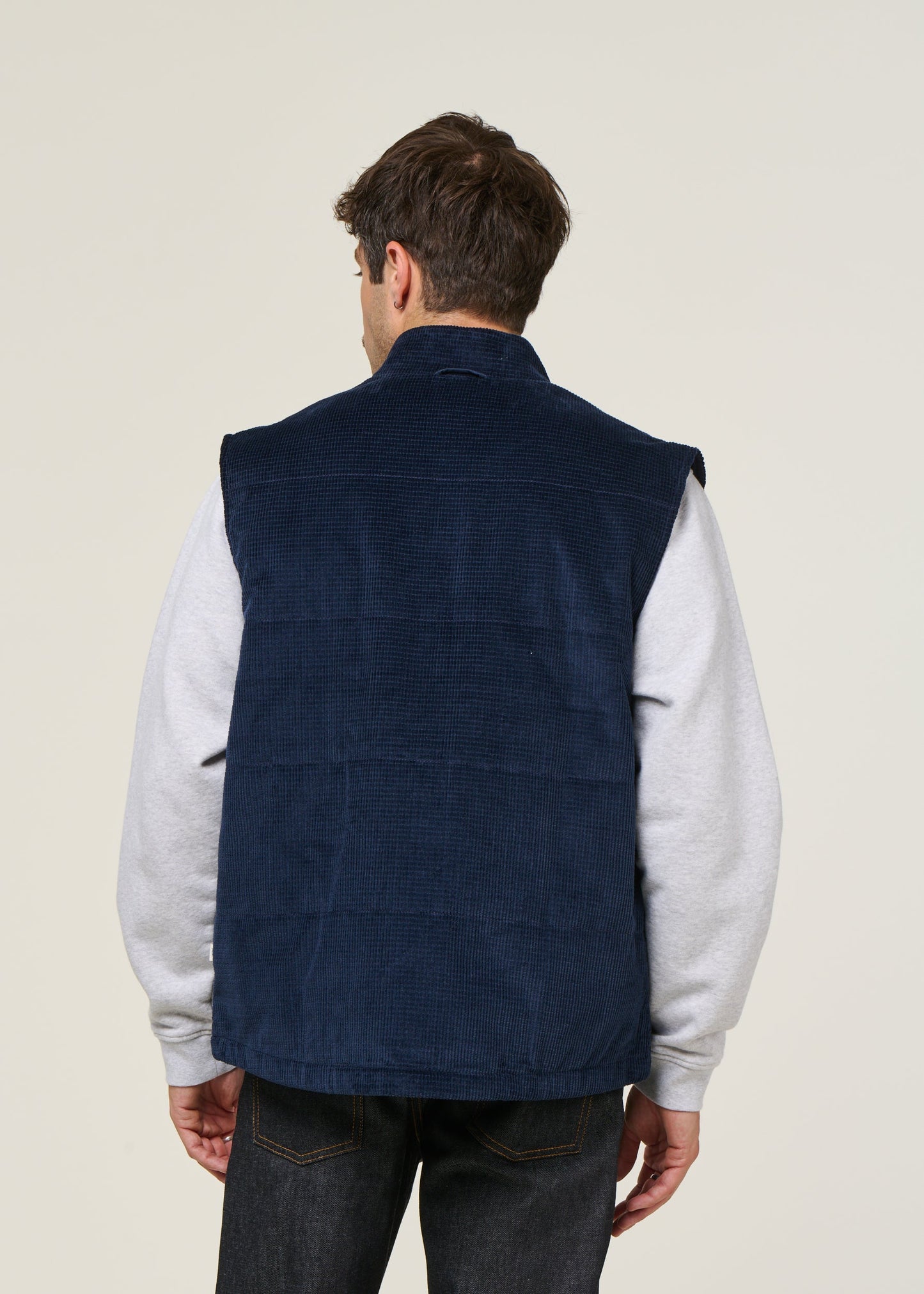 Veste sans manche velours en coton bio et matière recyclée | marine "organic cotton corduroy vest - night sky"