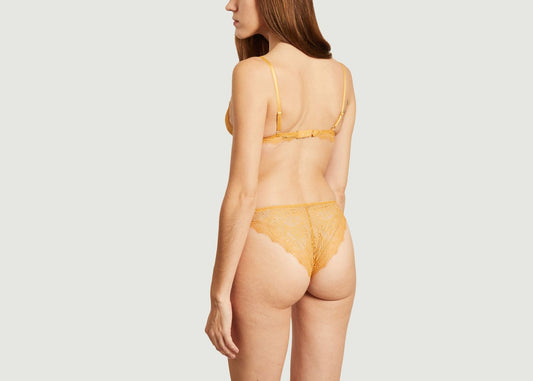 Culotte jaune en dentelle recyclé - Mia