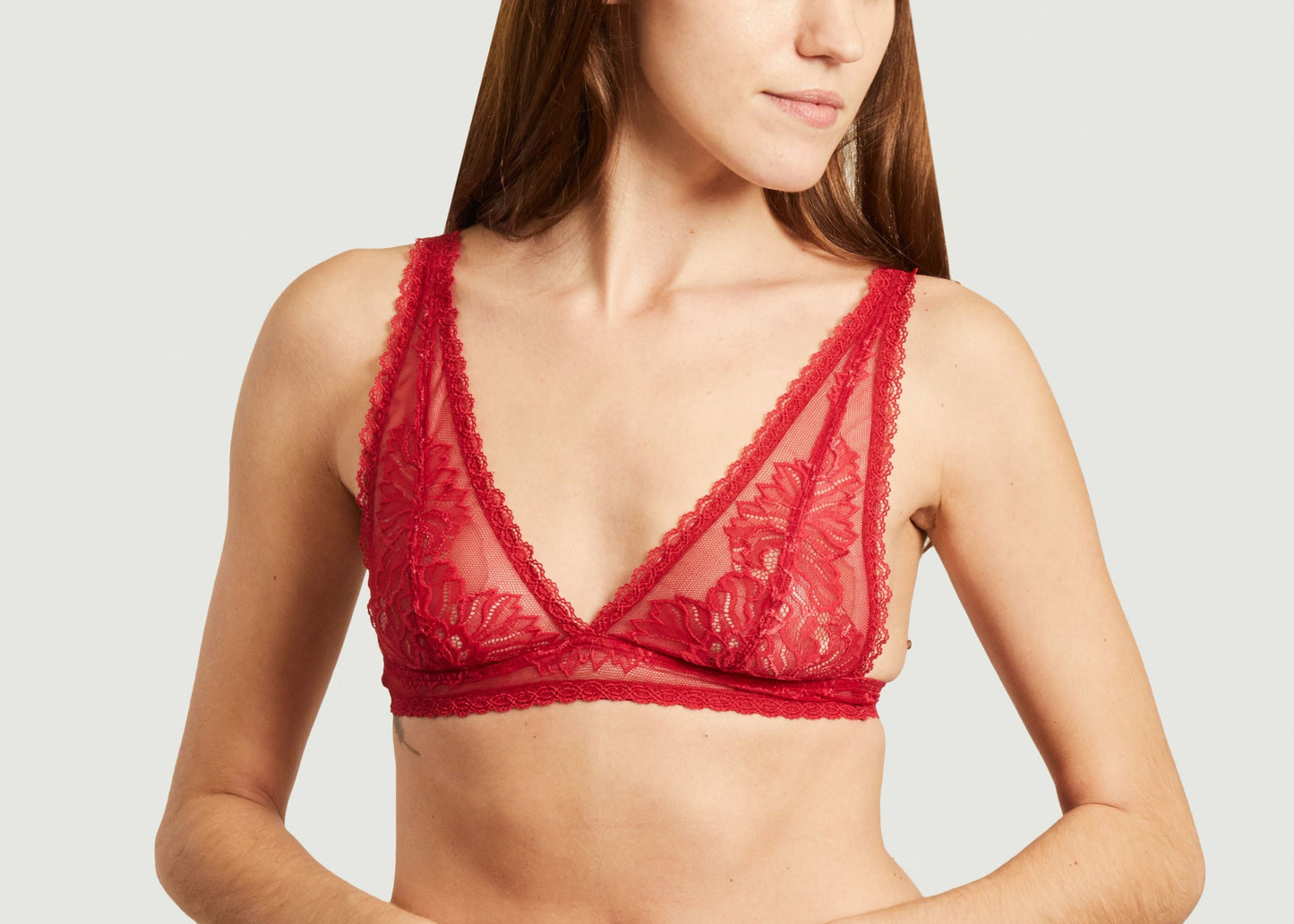 Soutien gorge framboise en dentelle recyclée - Ava
