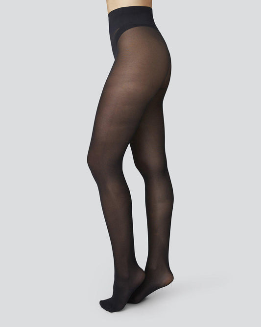 Collants 30 deniers en recyclé | noir "svea black"
