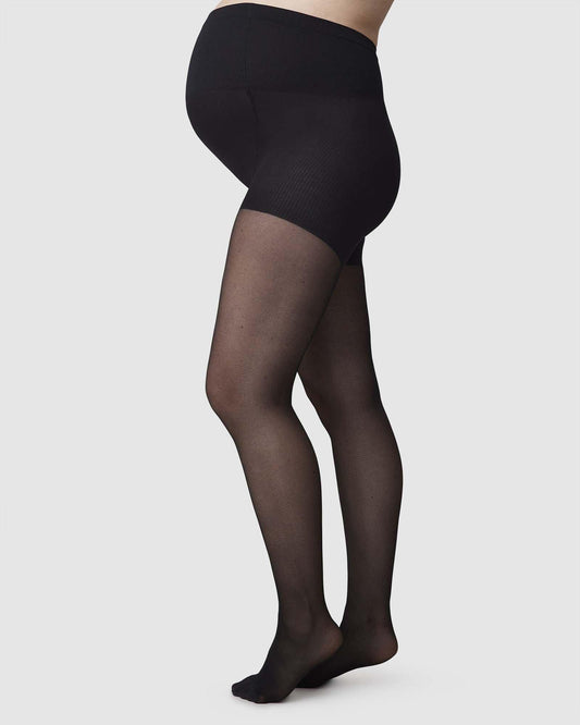 Collants de maternité 20 deniers en recyclé - amanda maternity tights black