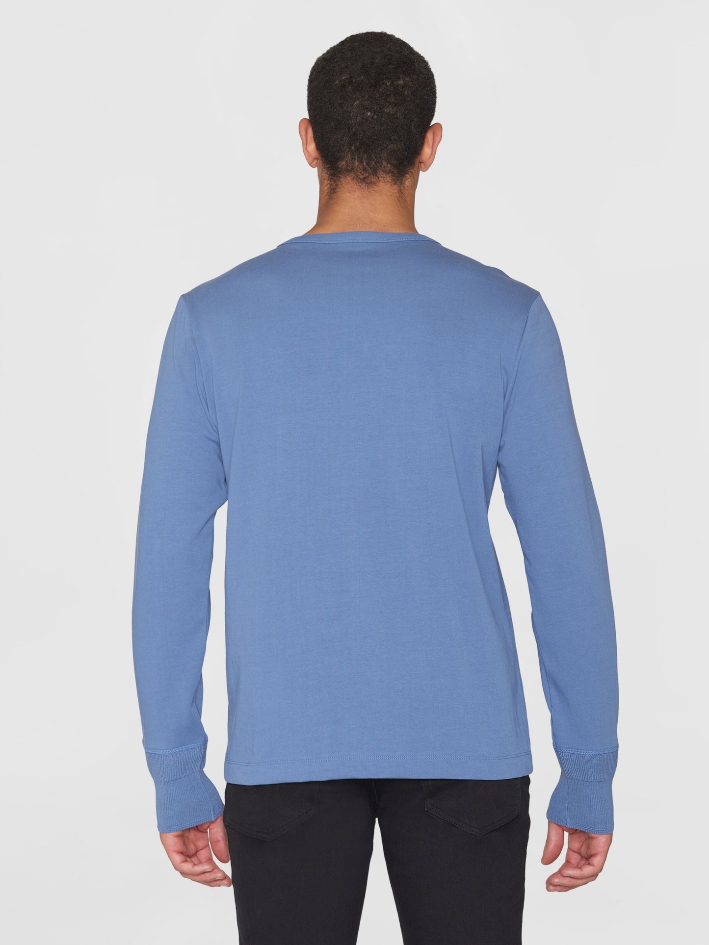 T-shirt manches longues en coton bio | Bleu "bo long sleeve henley moonlight blue"