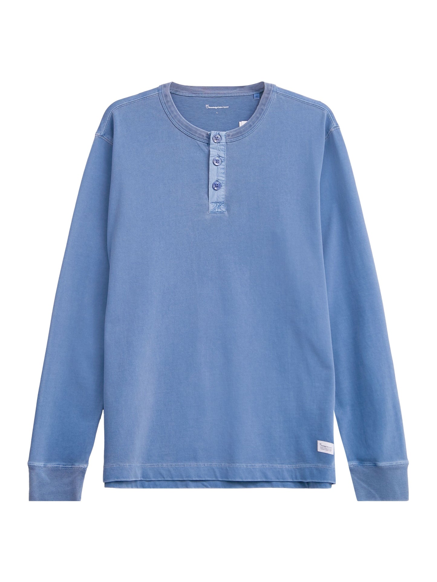 T-shirt manches longues en coton bio | Bleu "bo long sleeve henley moonlight blue"