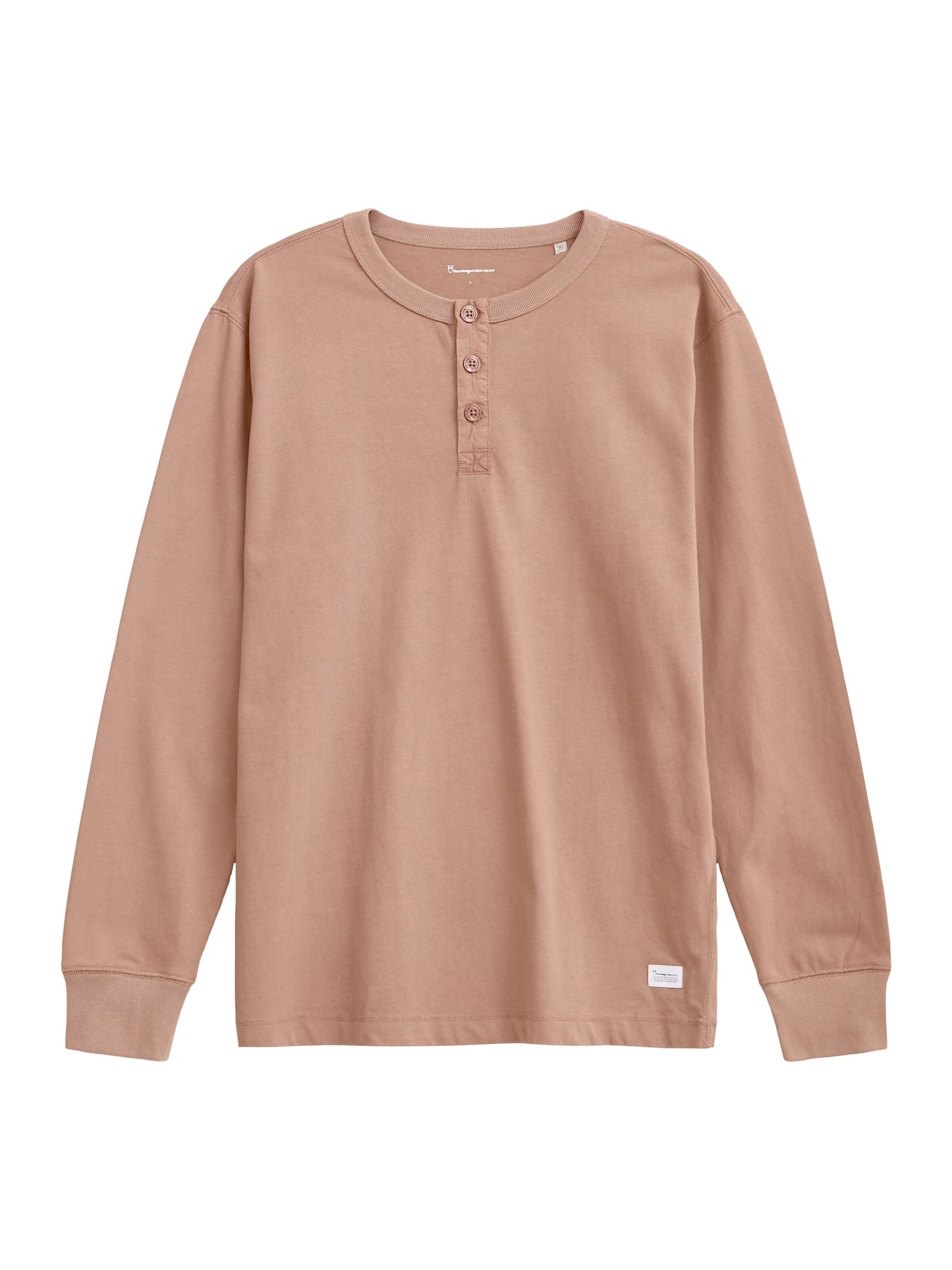 T-shirt manches longues en coton bio | Marron "bo long sleeve henley chocolate malt"