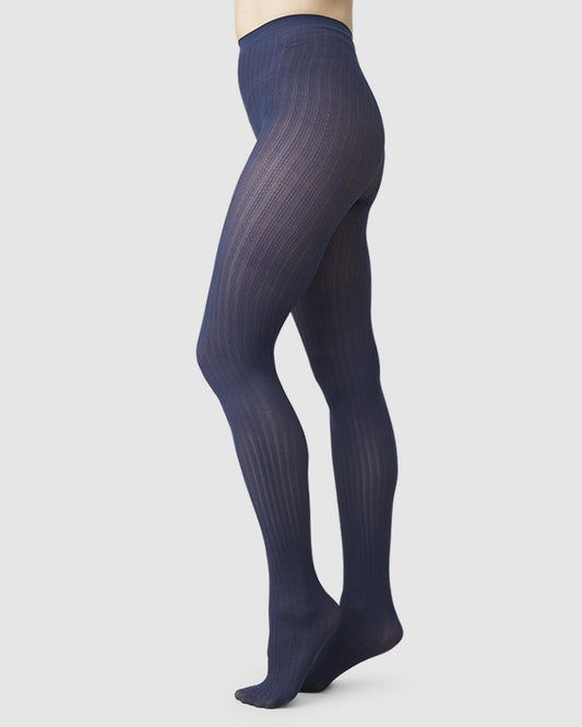 Collants 70 deniers bleu marine recyclés - Alma navy