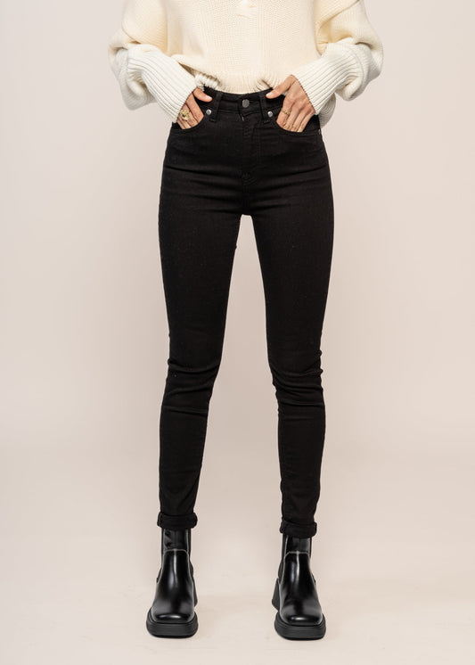 Jean skinny taille haute en coton bio | noir "hightop tilde ever black"