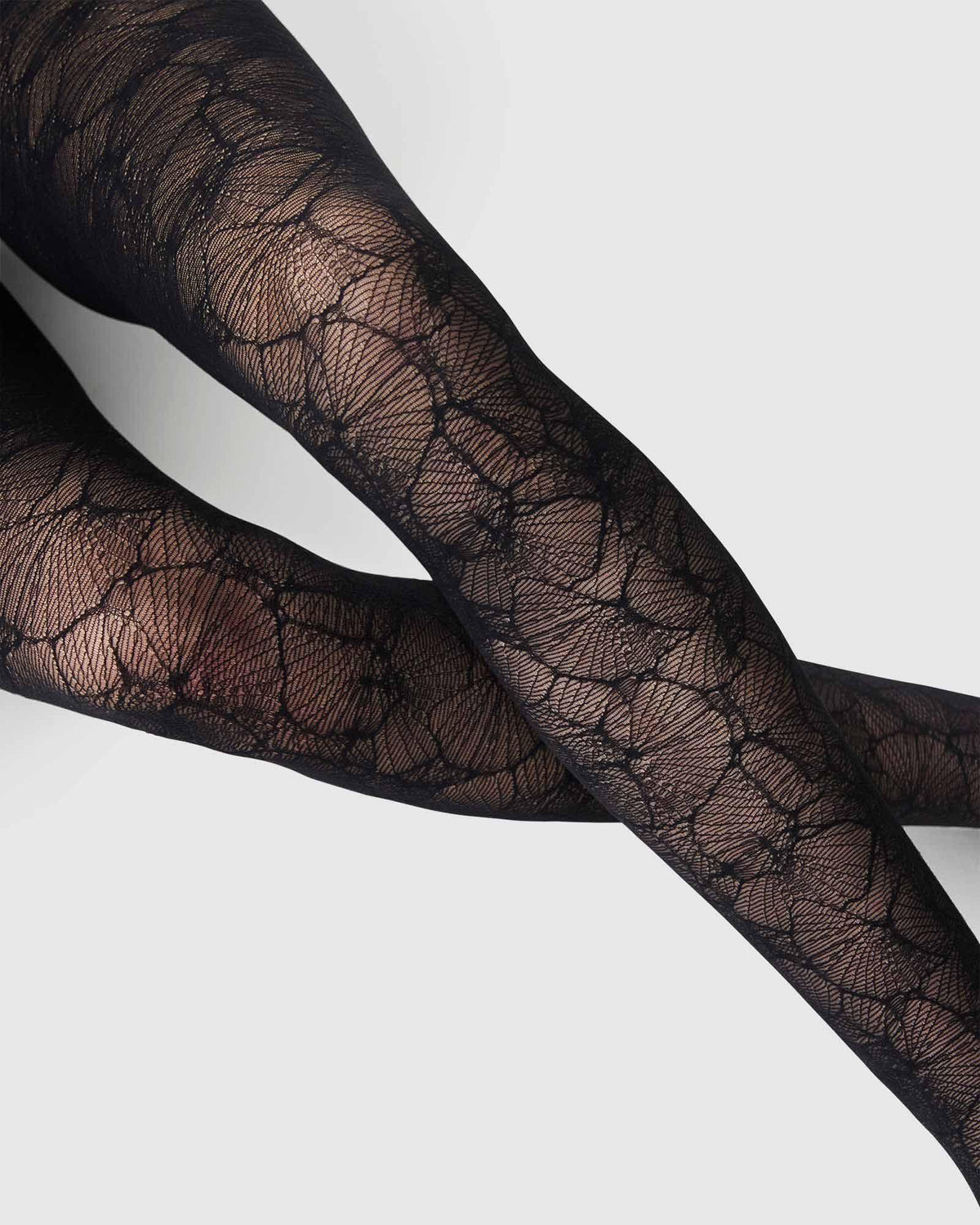 Collants 40 deniers à motifs en recyclé | Noir "alba ginkgo tights black"