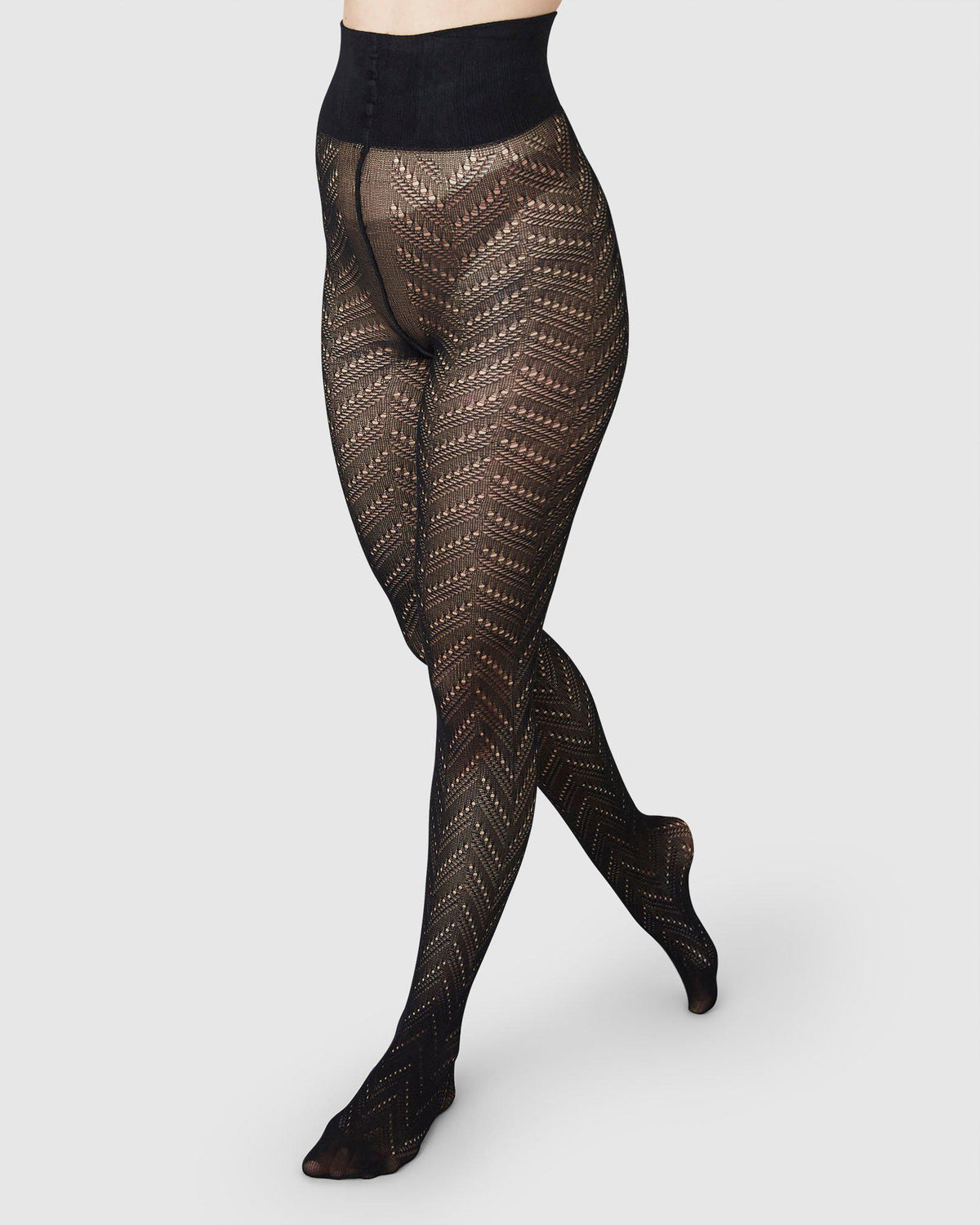 Collants en matières recyclées | noir "ina pointelle tights"