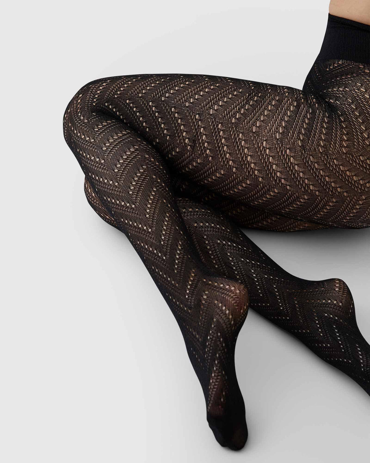 Collants en matières recyclées | noir "ina pointelle tights"