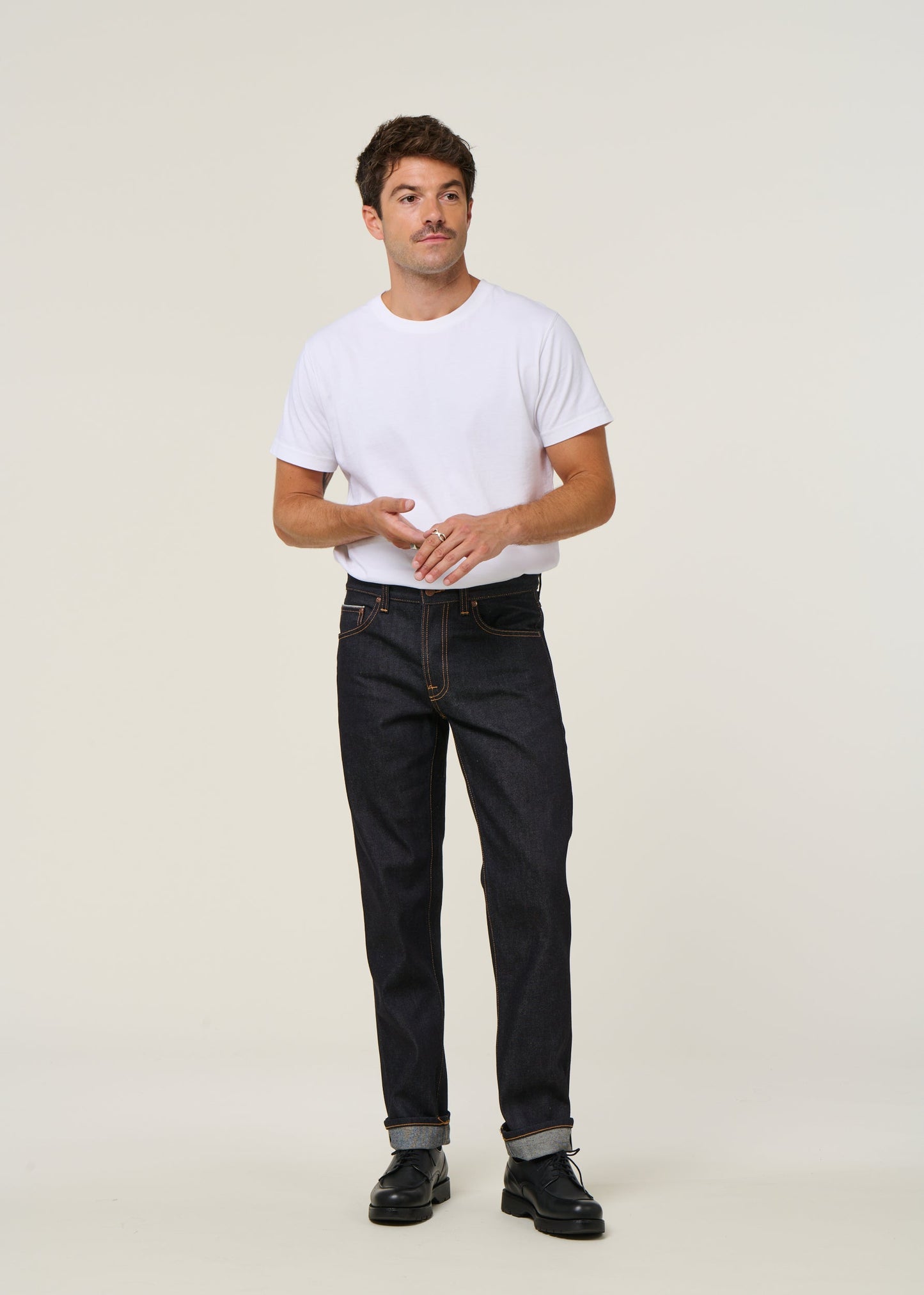 Jean droit toile selvedge en coton bio | brut "gritty jackson dry maze selvage"