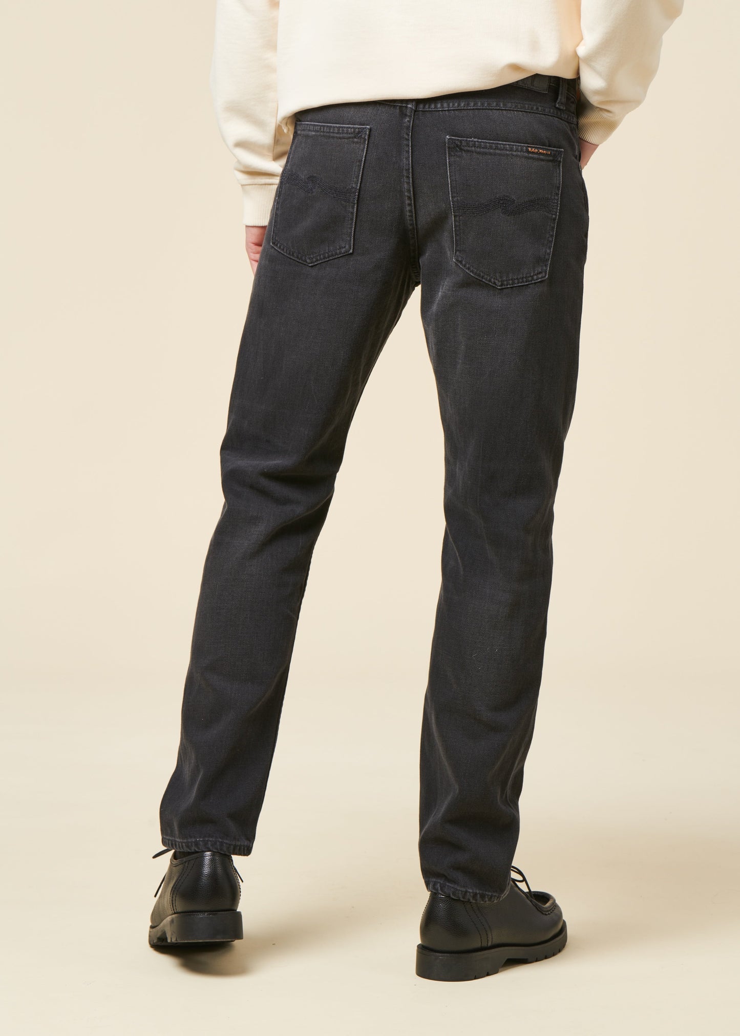 Jean fuselé en coton biologique | noir "steady eddie ii black change"