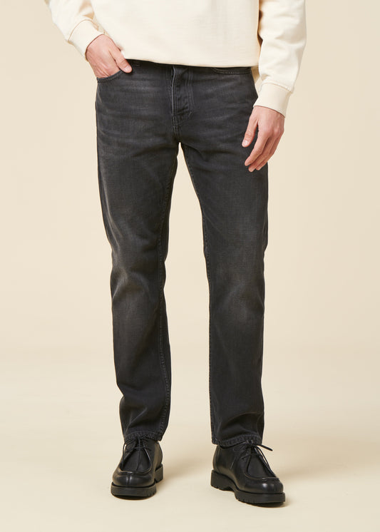 Jean fuselé en coton biologique | noir "steady eddie ii black change"
