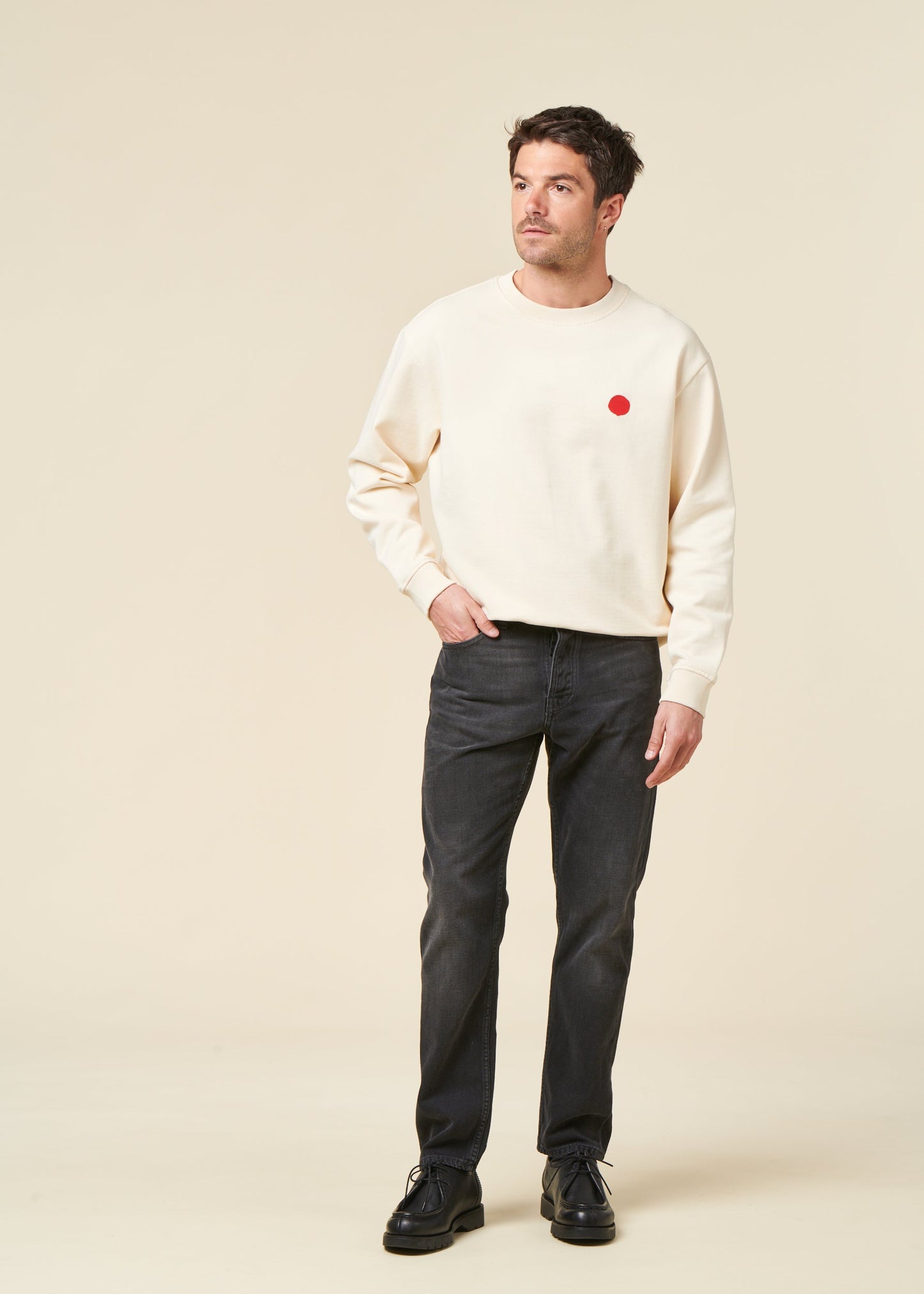 Sweat en coton biologique | blanc "sunset leon sweatshirt - white"
