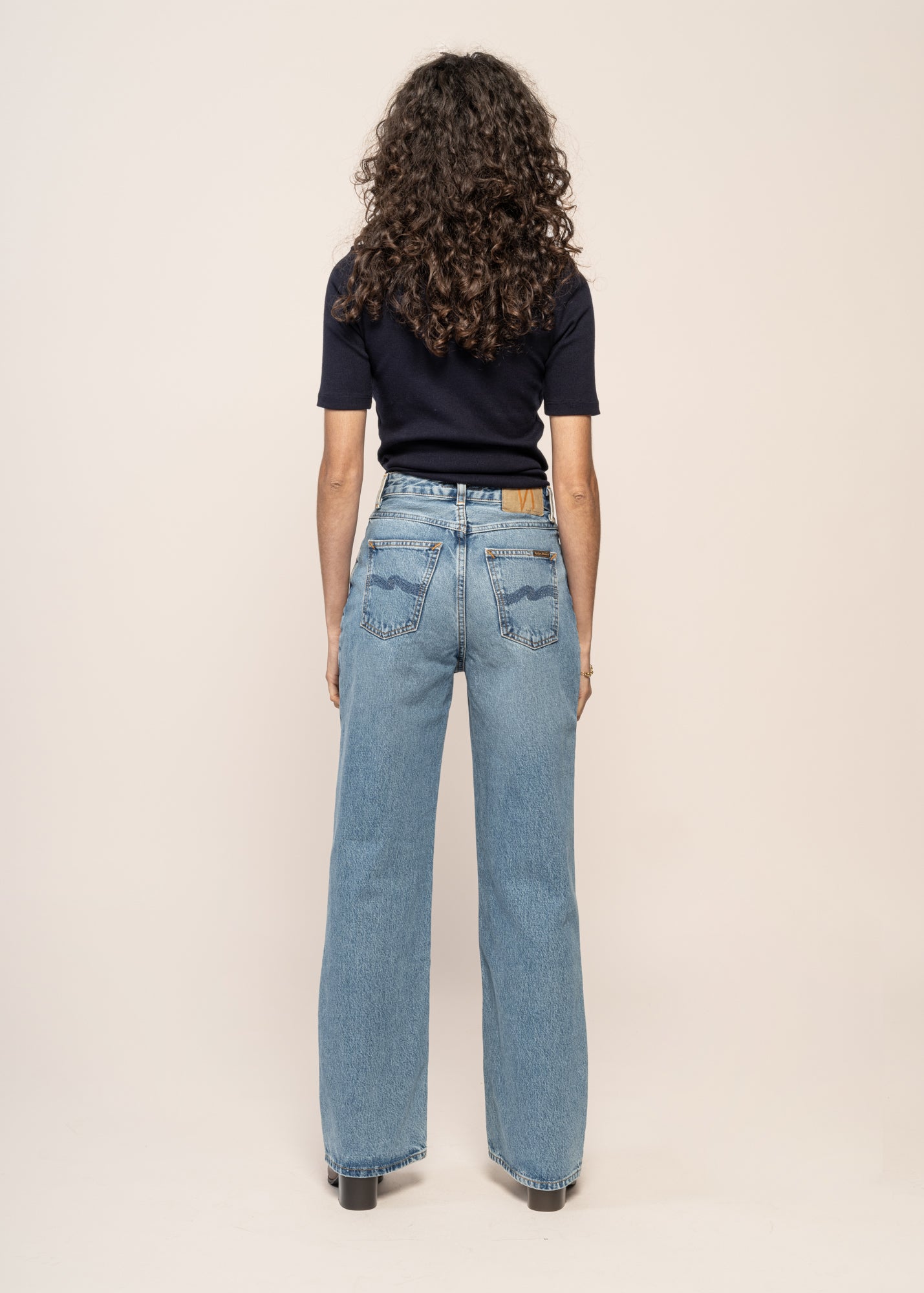 Jean droit large en coton bio | Bleu délavé "clean eileen vintage dreams"