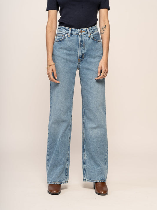 Jean droit large en coton bio | Bleu délavé "clean eileen vintage dreams"