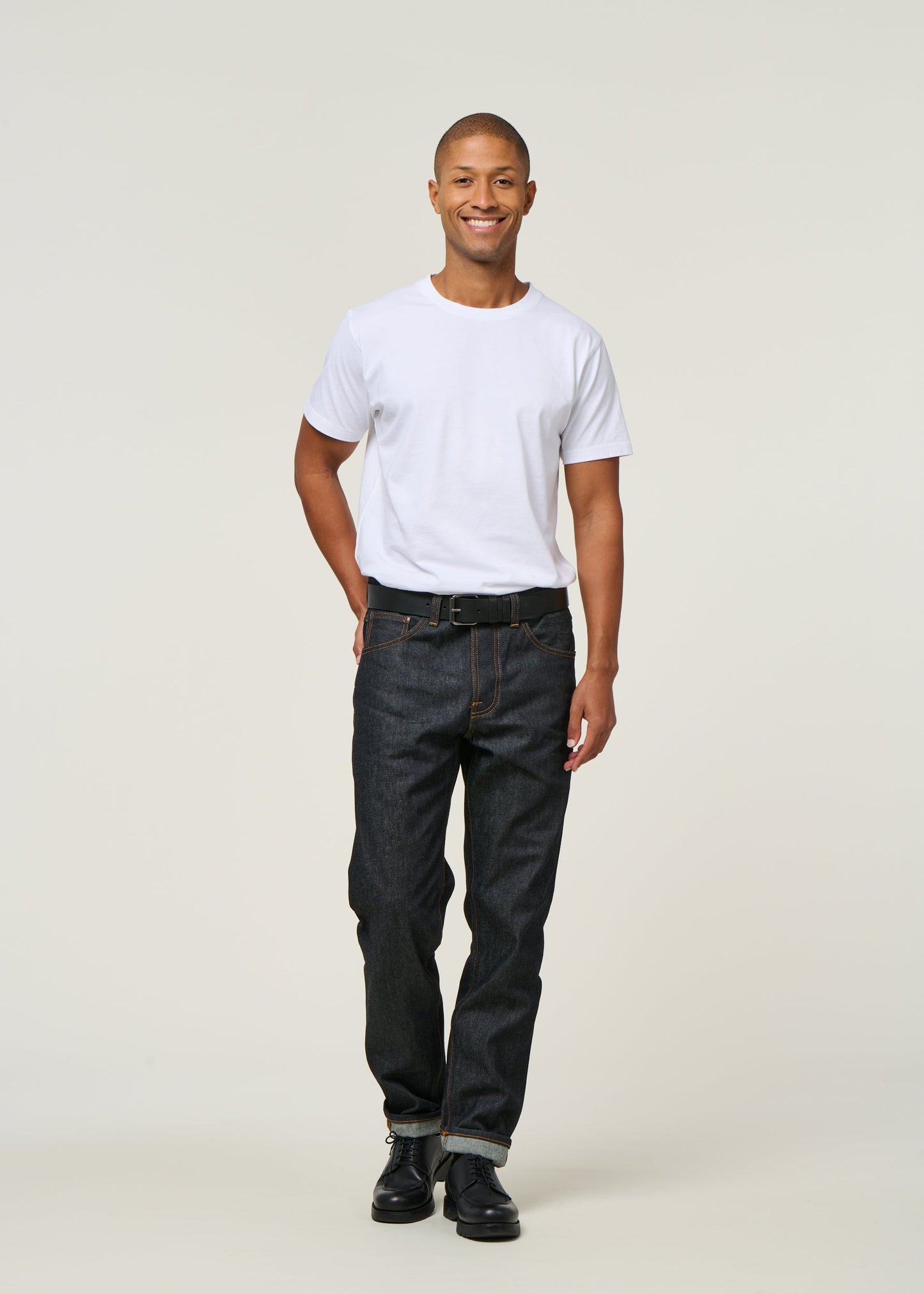 Jean fuselé en coton bio | brut "steady eddie ii dry heavy"