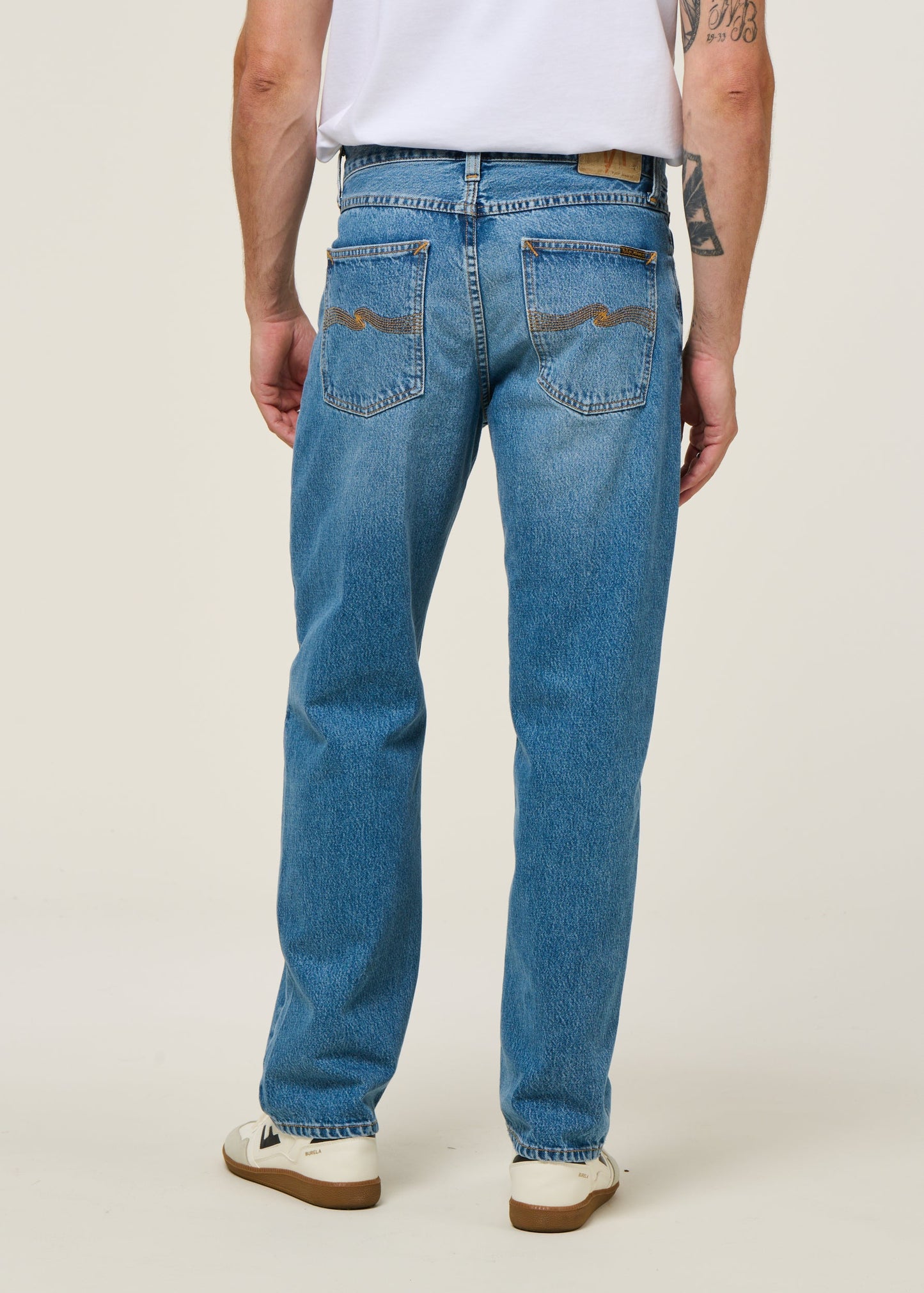 Jean droit large en coton bio | Bleu délavé "rad rufus indigo blues"