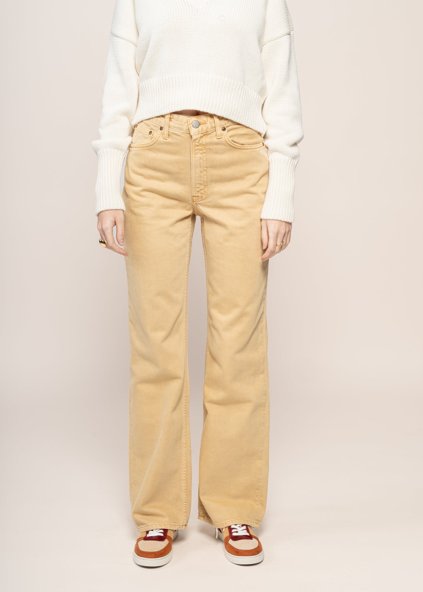 Jean ample en coton bio | ocre 'clean eileen ochre'