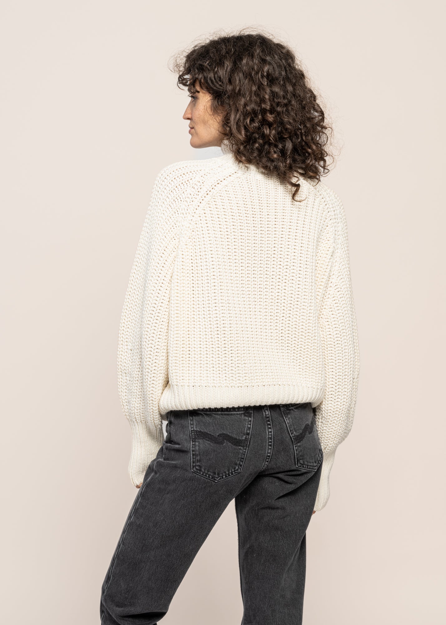 pull maille en coton bio | écru "ola - offwhite"