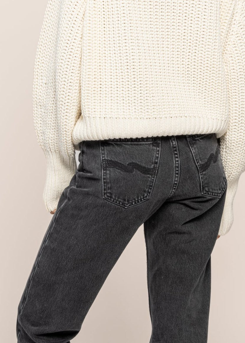 Jean mom en coton bio | gris foncé "breezy britt vintage grey"