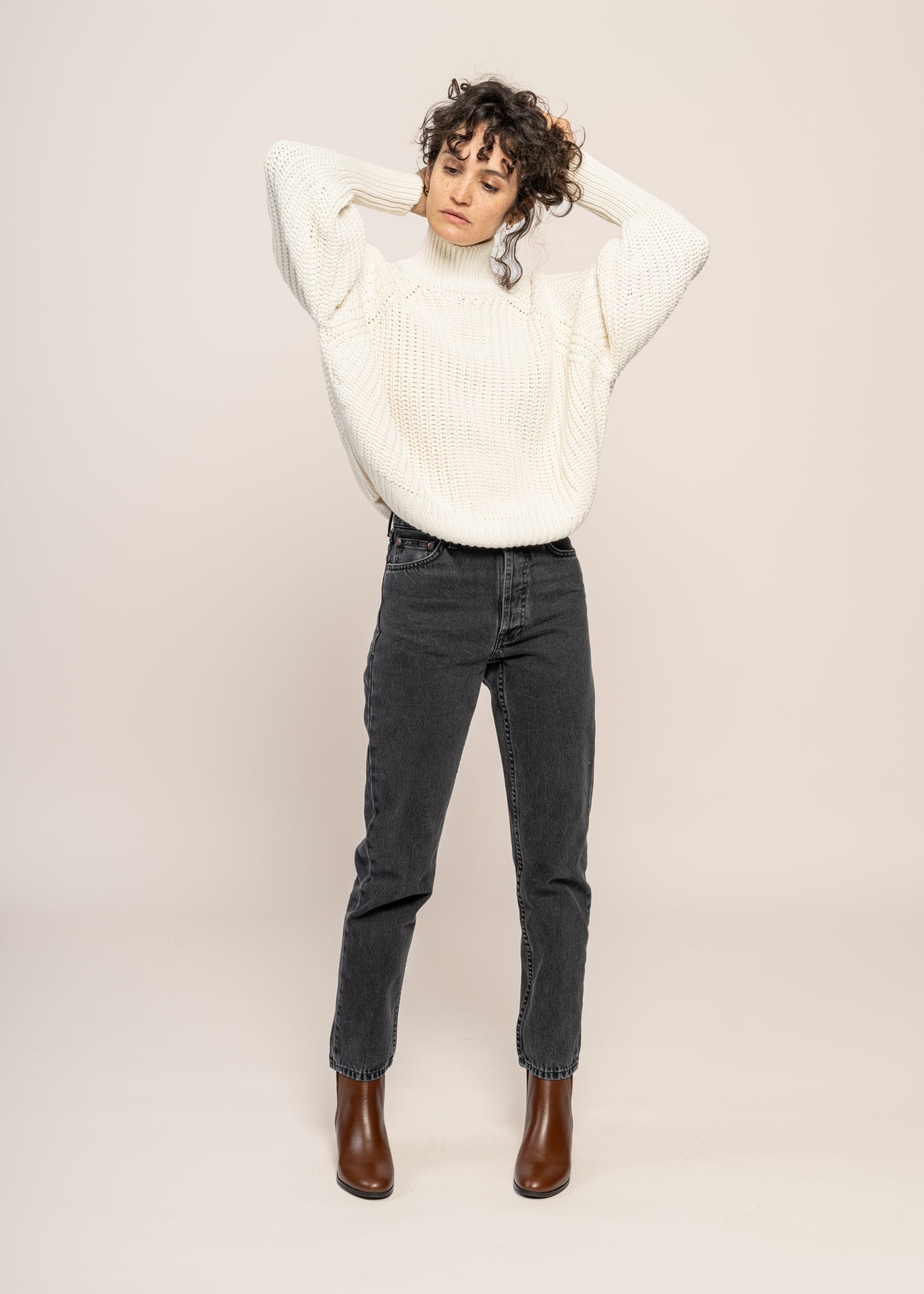 pull maille en coton bio | écru "ola - offwhite"