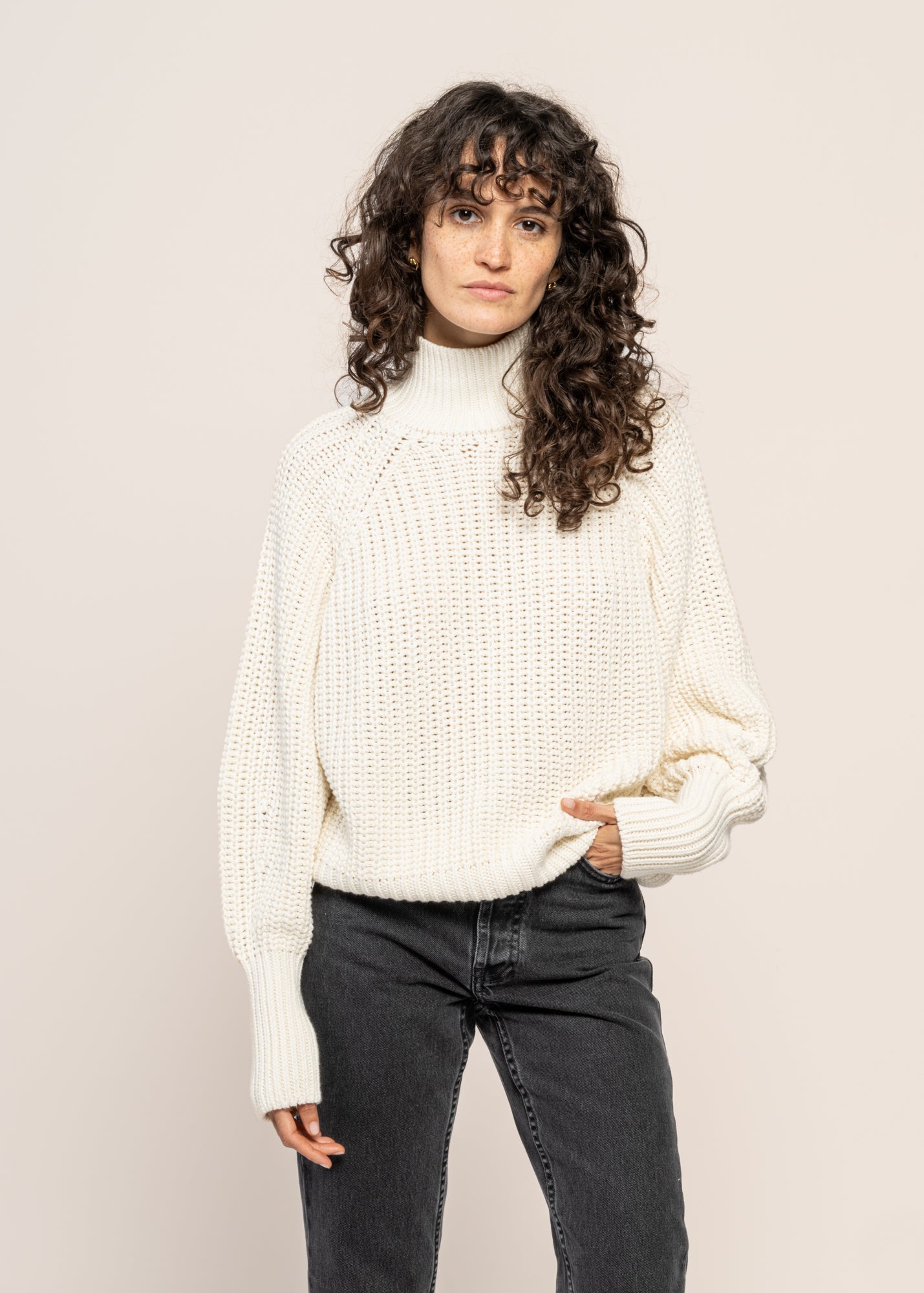 pull maille en coton bio | écru "ola - offwhite"