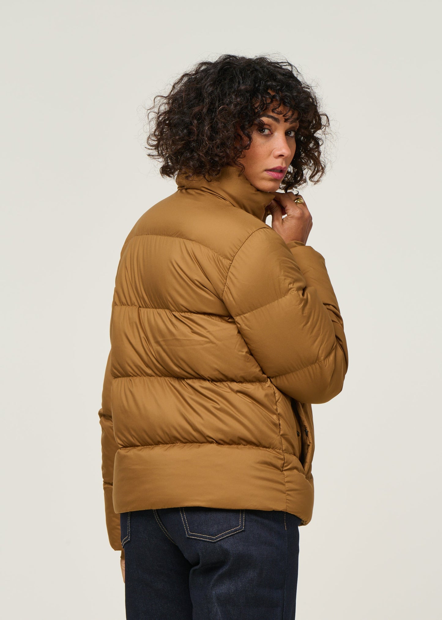 Doudoune en matière recyclée | marron "silent down jkt - drbn"