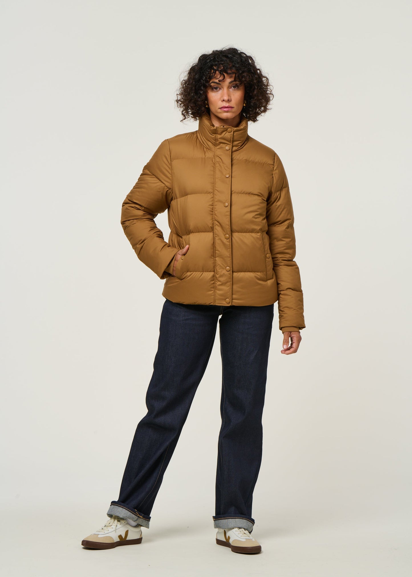 Doudoune en matière recyclée | marron "silent down jkt - drbn"