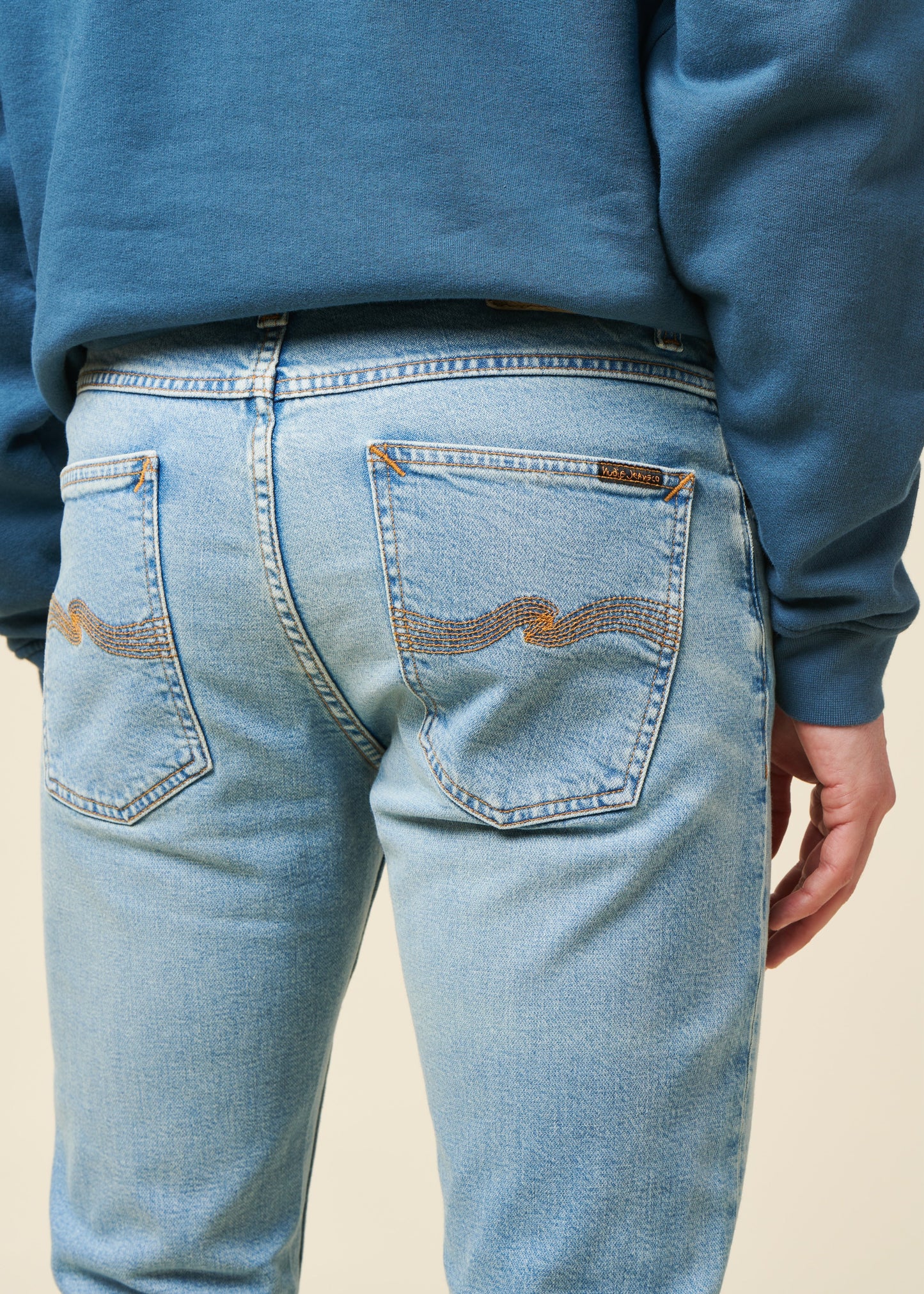 Jean slim en coton bio | bleu "lean dean blue noise"