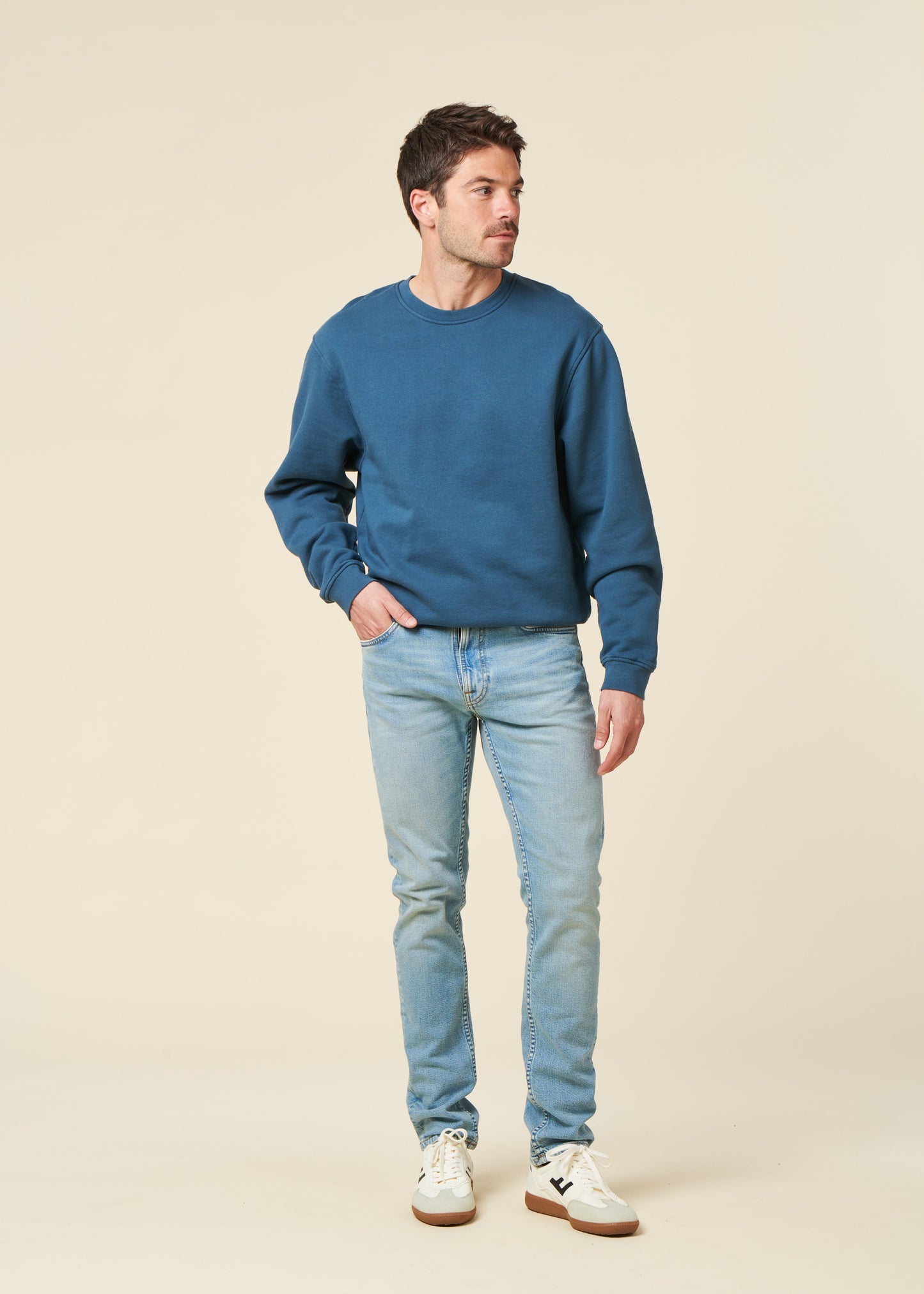 Sweat oversize en coton bio | bleu