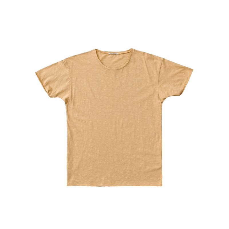 T-shirt ample beige en coton bio - roger slub faded sun