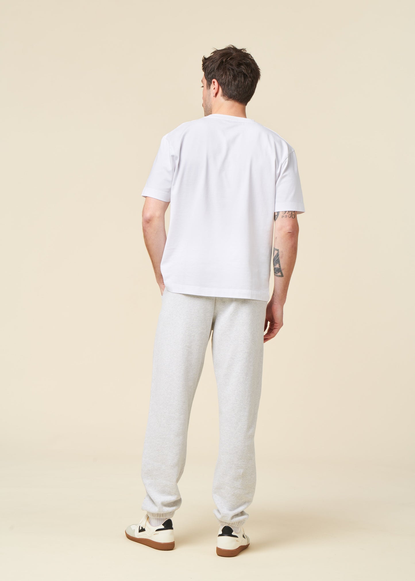 Jogging mixte en coton bio | gris "snow melange"