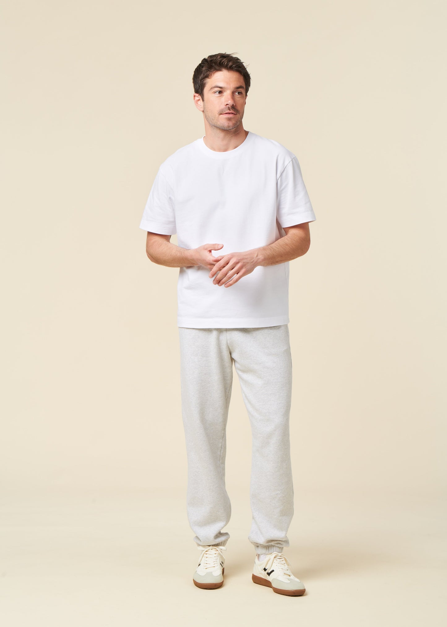 Jogging mixte en coton bio | gris "snow melange"