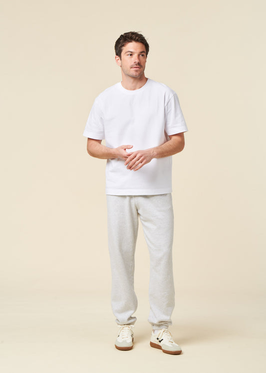 Jogging mixte en coton bio | gris "snow melange"