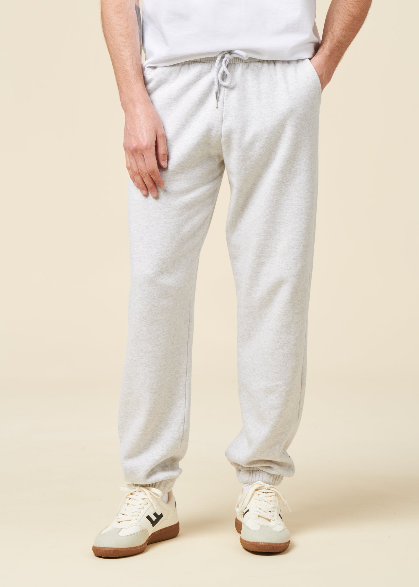 Jogging mixte en coton bio | gris "snow melange"