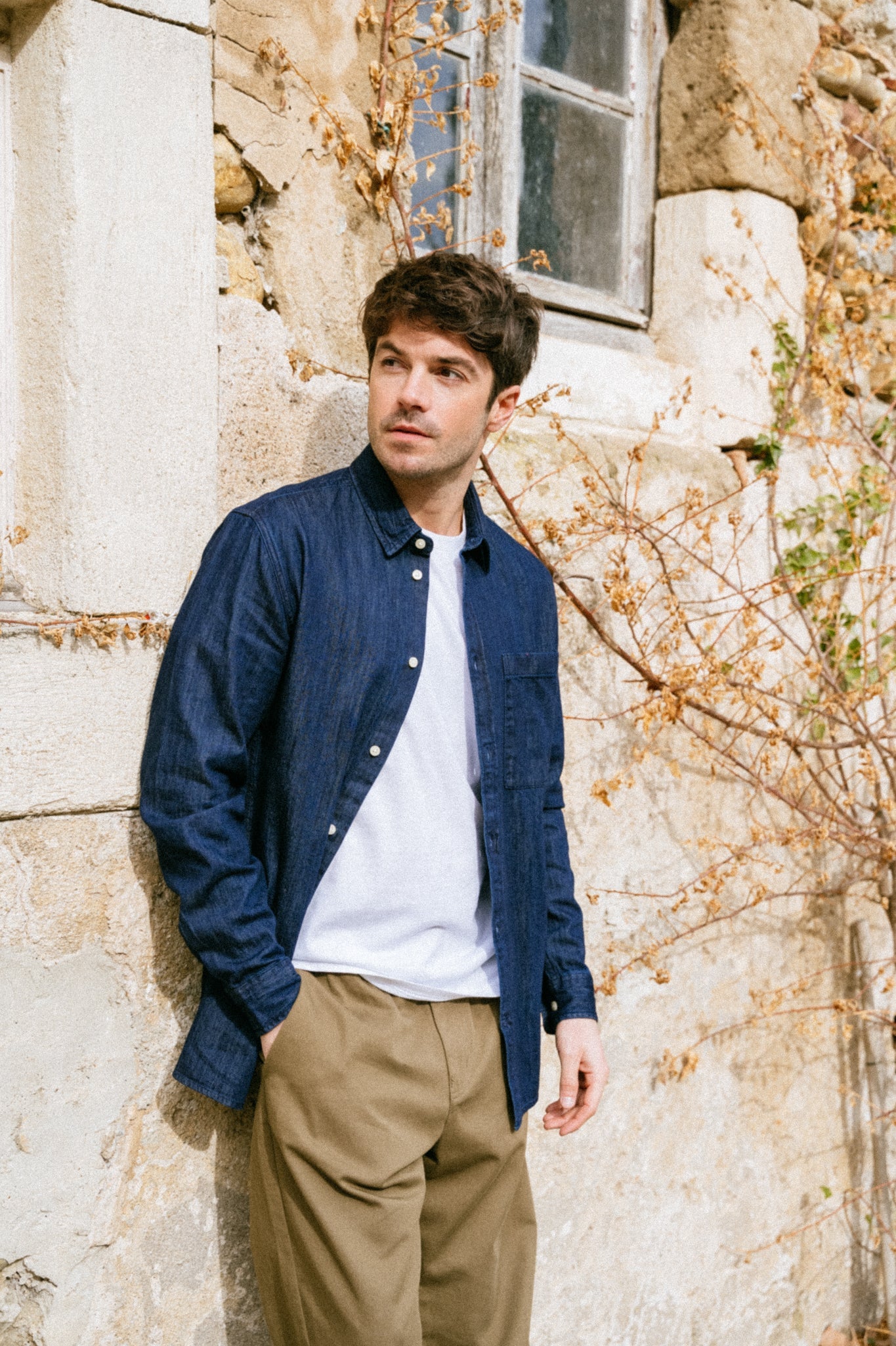 Chemise en coton bio | Bleu indigo "loose denim shirt classic indigo"